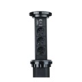 Gniazdo LIFT BOX AUTO 3x230V Schuko + USB A/C z ładowarką indukcyjną i włącznikiem