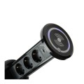 Gniazdo LIFT BOX AUTO 3x230V Schuko + USB A/C z ładowarką indukcyjną i włącznikiem