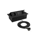Gniazdo wpuszczane KBOX 2x230 +USB A/C Czarne