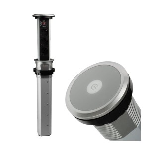 DL- Gniazdo LIFT BOX AUTO 3x230V Schuko+USB A+C ALU