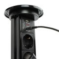 DL- Gniazdo LIFT BOX AUTO 3x230V Schuko+USB A+C CZARNY