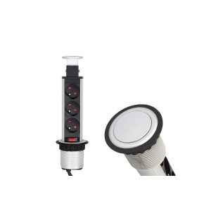 DL- Gniazdo LIFT BOX 3x230V UTE Aluminium