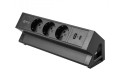 GTV-Gniazdo Basco czarne 3x230V schuko + USB A+C