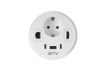 GTV-Gniazdo RONDO białe 1x230V Schuko USB A/2C +RJ45 +HDMI