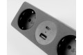 GTV-Gniazdo SOFITO szary flok 2x230V schuko + USB A/C