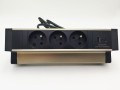 DL- Gniazdo DESK BOX 3xUTE+USB A/C Inox