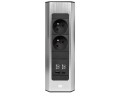 Bachmann CASIA2 SHORT listwa zasilająca naścienno-narożna 2x230V+USB(A+C) INOX