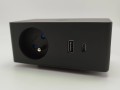 ASA VERSAQ czarne gniazdo nablatowe 1x230V + USB A/C