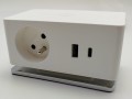 ASA VERSAQ białe gniazdo nablatowe 1x230V + USB A/C + podstawa chrom