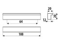 Uchwyt UD34-64-D80 Drewno dąb 64mm