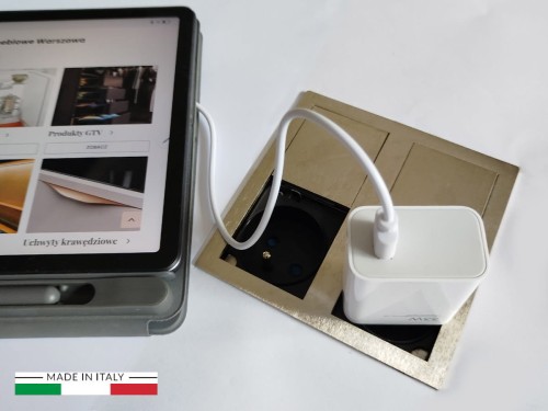 ASA VersaHIT gniazdo 2x230V wpuszczane inox przesuwna pokrywa