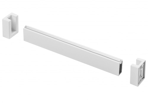 Drążek prostokątny 12x32mm (GTV) z rozetkami L-3m Biały