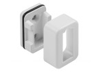 Drążek prostokątny 12x32mm (GTV) rozetka z zaślepkami Biała