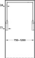 HAFELE- Pantograf elektryczny 17kg 750-1200mm
