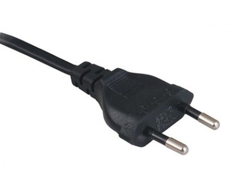 Przewód 2m przekrój 2x0,75mm2 z wtyczką EURO czarny