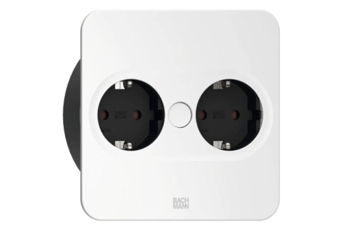 BACHMANN TWIST 2 SQUARE PUSH gniazdo zasilające 2x230V Schuko BIAŁY 