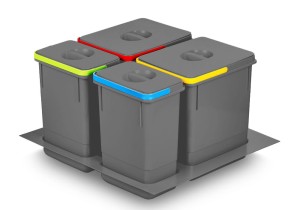 Kosz wstawiany do szuflady "60" (IQL) 2x15L 2x7L Antracyt