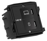 BACHMANN moduł USB C/C/C 140W czarny RAL9005