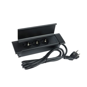 DL- gniazdo wpuszczane FLAT BOX 3x230V Schuko Czarny