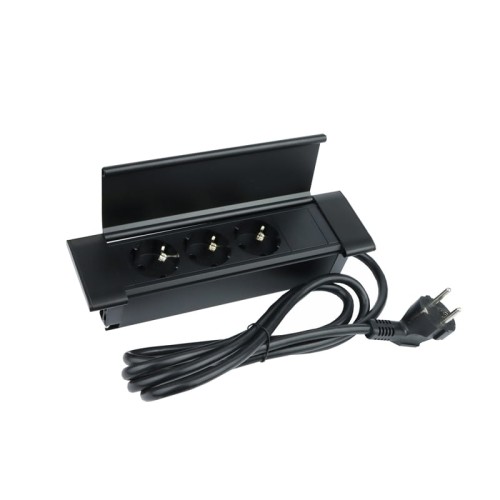 DL- gniazdo wpuszczane FLAT BOX 3x230V Schuko Czarny