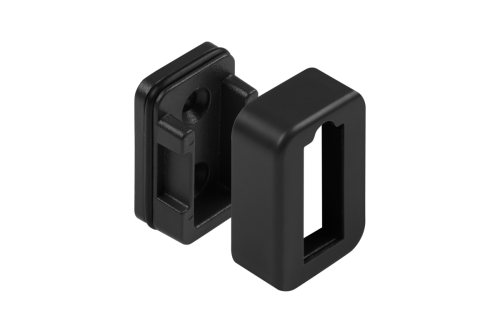 Drążek prostokątny 12x32mm (GTV) rozetka z zaślepkami Czarny