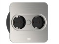 BACHMANN TWIST 2 SQUARE PUSH gniazdo zasilające 2x230V Schuko INOX