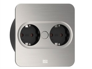 BACHMANN TWIST 2 SQUARE PUSH gniazdo zasilające 2x230V Schuko INOX