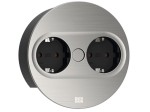BACHMANN TWIST 2 ROUND PUSH gniazdo zasilające 2x230V Schuko INOX