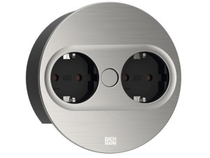 BACHMANN TWIST 2 ROUND PUSH gniazdo zasilające 2x230V Schuko INOX