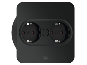 BACHMANN TWIST 2 SQUARE PUSH gniazdo zasilające 2x230V Schuko CZARNY