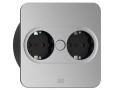 BACHMANN TWIST 2 SQUARE PUSH gniazdo zasilające 2x230V Schuko SREBRNY