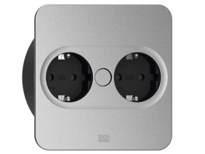 BACHMANN TWIST 2 SQUARE PUSH gniazdo zasilające 2x230V Schuko SREBRNY