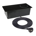 Gniazdo ZEOBOX 230V + USB A/C + ładowarka indukcyjna CZARNY