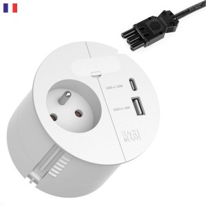 BACHMANN LOOP IN CHARGE gniazdo zasilające 230V + USB A/C 22W BIAŁY  GST18 