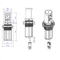 BACHMANN ELEVATOR 2 gniazdo zasilające 1x230V Schuko + USB C +QI2 CZARNY GST18 BM0020530 rysunek