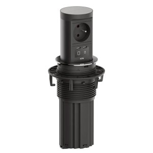 BACHMANN ELEVATOR 2 1xUTE + USB C/C 45W kolor stali szlachetnej