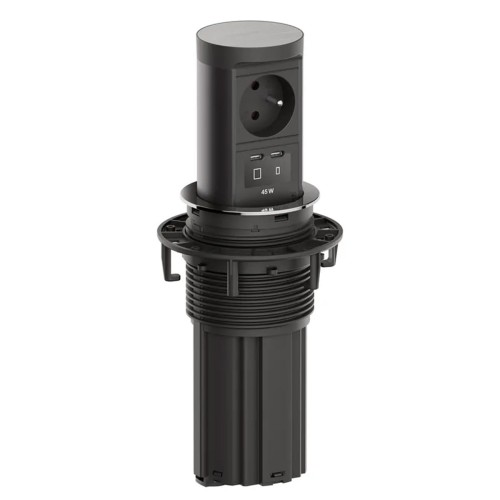 BACHMANN ELEVATOR 2 1xUTE + USB C/C 45W kolor stali szlachetnej