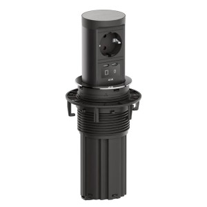 BACHMANN ELEVATOR 2 1xSchuko + USB C/C 45W kolor stali szlachetnej