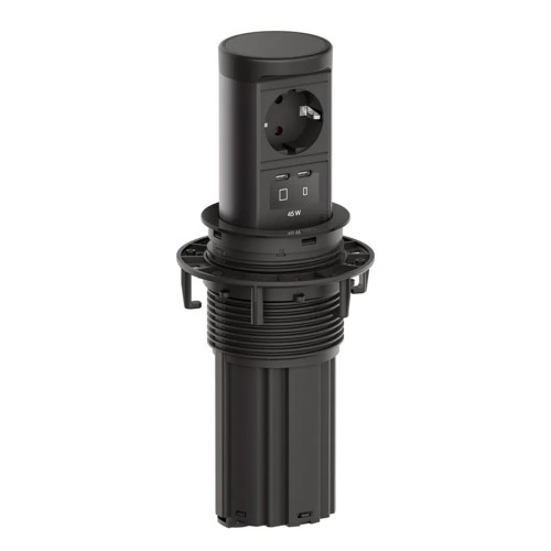 BACHMANN ELEVATOR 2 1xSchuko + USB C/C 45W kolor czarny