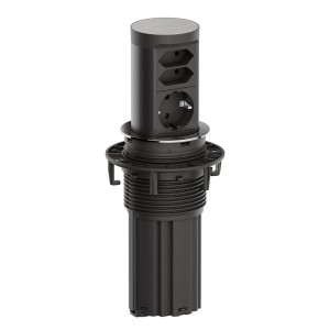 BACHMANN ELEVATOR 2 1xSchuko + 2xEuro kolor stali szlachetnej