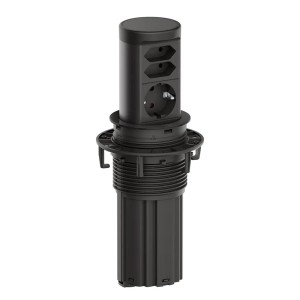 BACHMANN ELEVATOR 2 1xSchuko + 2xEuro kolor czarny