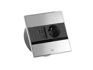 BACHMANN SENSE 1xUTE + 1xUSB A/C kolor stal szlachetna