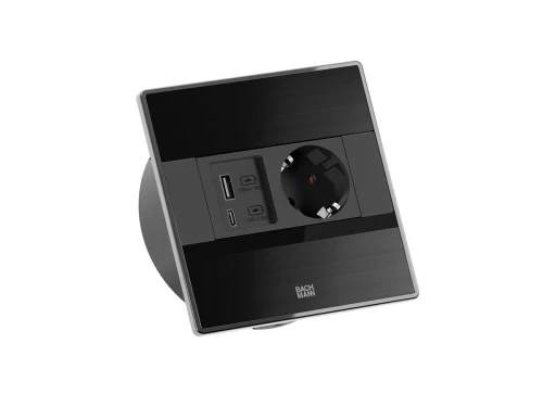 BACHMANN SENSE 1xSchuko + 1xUSB A/C kolor czarny