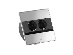 BACHMANN SENSE 2xSchuko kolor stal szlachetna