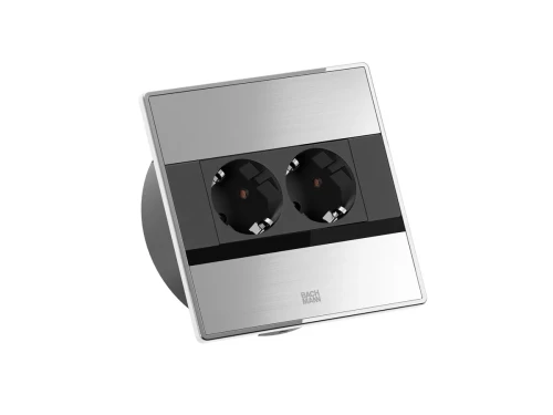 BACHMANN SENSE 2xSchuko kolor stal szlachetna