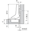 BLUM-zawias CLIP (15) - 71M2750 drzwi wpuszczane 100°