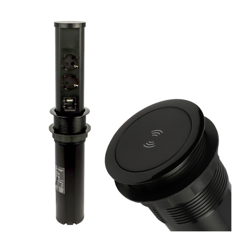 DL- Tower Box 2xSchuko, USB A/C, indukcja