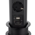 Tower-box wysuwane gniazdo meblowe z ładowarką indukcyjną 15W 2 x schuko usb-a usb-c
