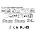 Tower-box wysuwane gniazdo meblowe z ładowarką indukcyjną 15W 2 x schuko usb-a usb-c