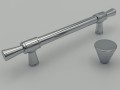 SYSTEM Uchwyt meblowy SY 4690.0128.CR + Gałka SY 1455.0030.CR srebrny połysk chrom